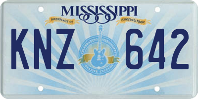 MS license plate KNZ642