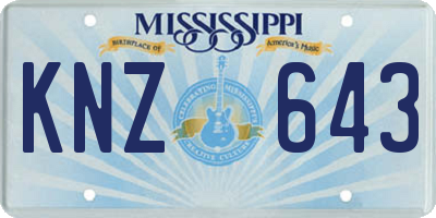 MS license plate KNZ643