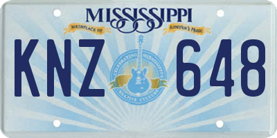 MS license plate KNZ648