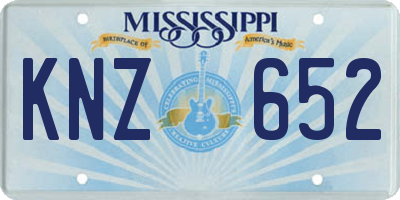 MS license plate KNZ652