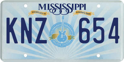 MS license plate KNZ654