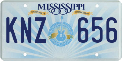 MS license plate KNZ656