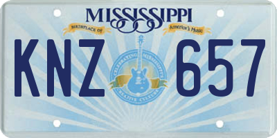 MS license plate KNZ657