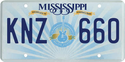 MS license plate KNZ660