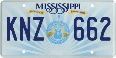 MS license plate KNZ662