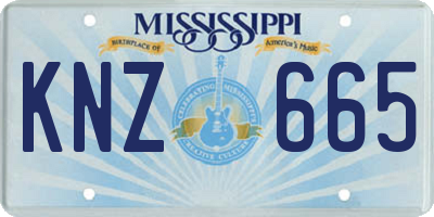 MS license plate KNZ665