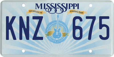 MS license plate KNZ675