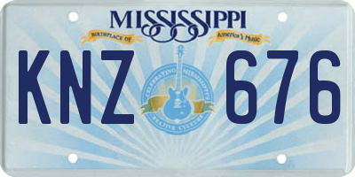 MS license plate KNZ676