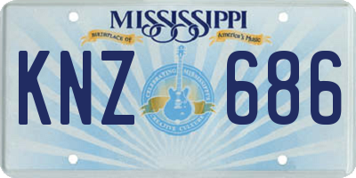 MS license plate KNZ686