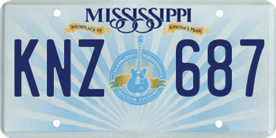 MS license plate KNZ687