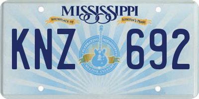 MS license plate KNZ692
