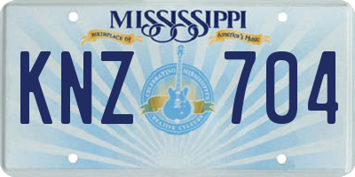 MS license plate KNZ704