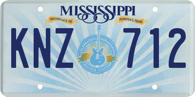 MS license plate KNZ712