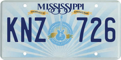 MS license plate KNZ726