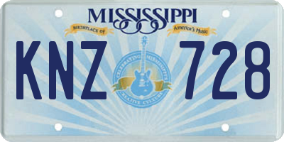 MS license plate KNZ728