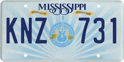MS license plate KNZ731