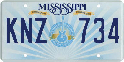 MS license plate KNZ734