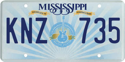 MS license plate KNZ735