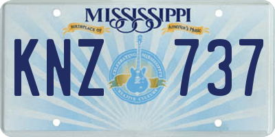 MS license plate KNZ737