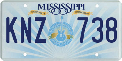MS license plate KNZ738