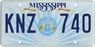 MS license plate KNZ740