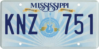 MS license plate KNZ751