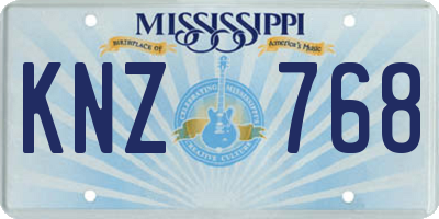 MS license plate KNZ768