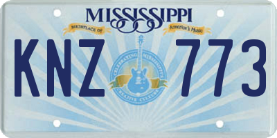 MS license plate KNZ773