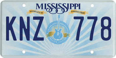 MS license plate KNZ778