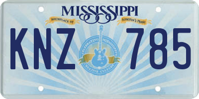 MS license plate KNZ785