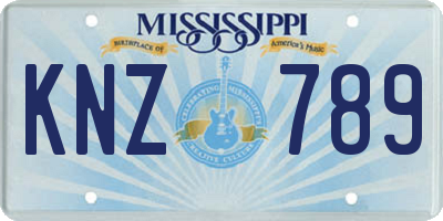 MS license plate KNZ789