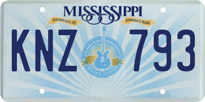 MS license plate KNZ793