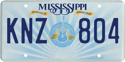 MS license plate KNZ804