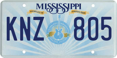 MS license plate KNZ805