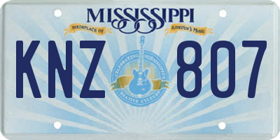 MS license plate KNZ807
