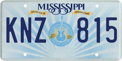 MS license plate KNZ815