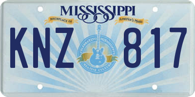 MS license plate KNZ817