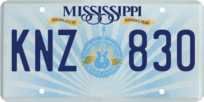 MS license plate KNZ830