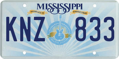 MS license plate KNZ833