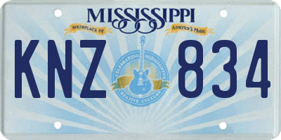 MS license plate KNZ834
