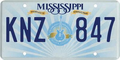 MS license plate KNZ847