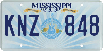 MS license plate KNZ848