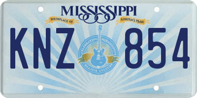 MS license plate KNZ854