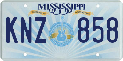 MS license plate KNZ858
