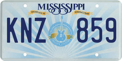 MS license plate KNZ859