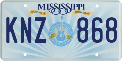 MS license plate KNZ868