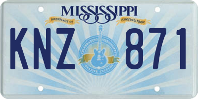 MS license plate KNZ871
