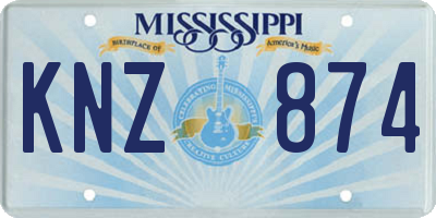 MS license plate KNZ874