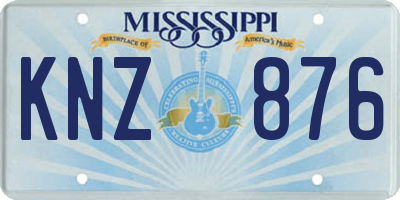 MS license plate KNZ876