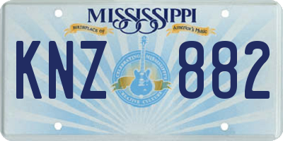 MS license plate KNZ882